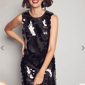 NWOT Dazzling Chico’s Black Sequined Dress Size 0